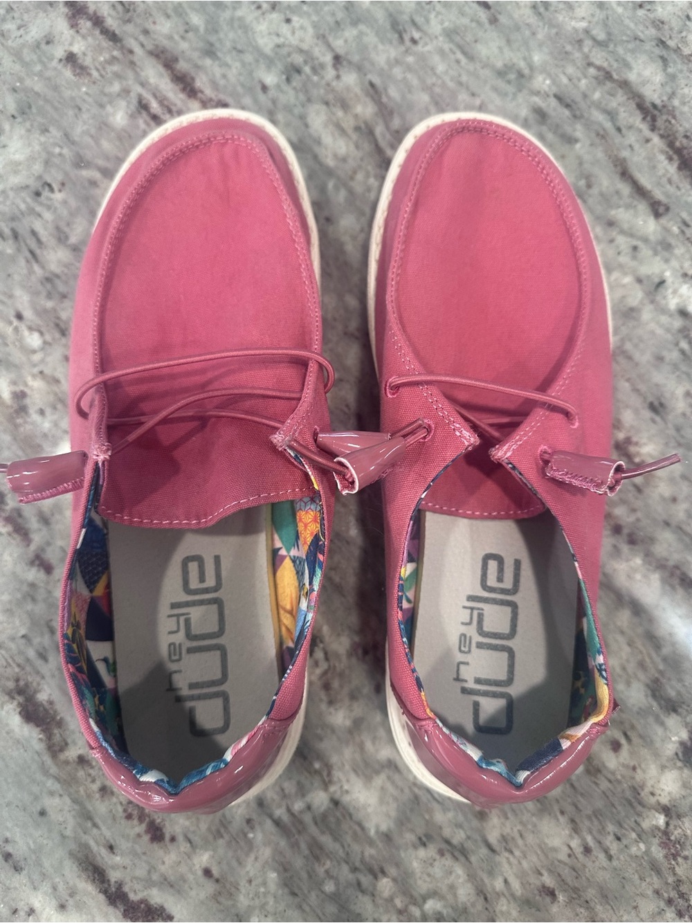 Hey Dude Rose Pink Canvas Slip-Ons with Floral Liner - Picture 5 of 6